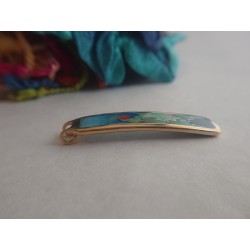 green mountains-scene-brass-enamel-pendant