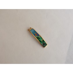 green mountains-scene-brass-enamel-pendant
