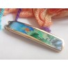 green mountains-scene-brass-enamel-pendant