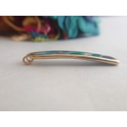green mountains-scene-brass-enamel-pendant
