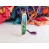 green mountains-scene-brass-enamel-pendant