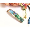 green mountains-scene-brass-enamel-pendant
