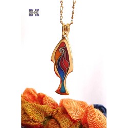 Cloisonne enamel fish pendant