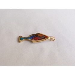 Cloisonne enamel fish pendant