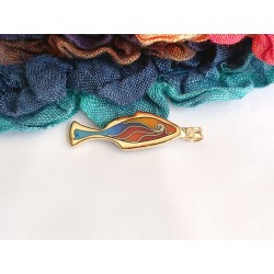 Cloisonne enamel fish pendant