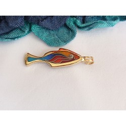 Cloisonne enamel fish pendant