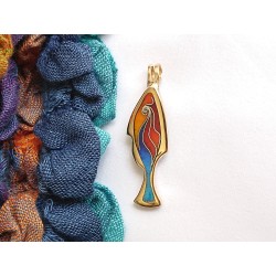 Cloisonne enamel fish pendant