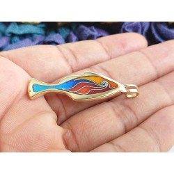 Cloisonne enamel fish pendant