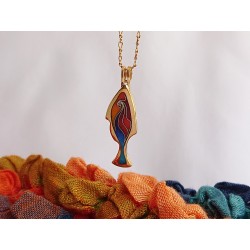 Cloisonne enamel fish pendant