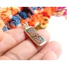 Fall leaves enamel brass pendant
