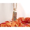 Fall leaves enamel brass pendant