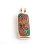 Fall leaves enamel brass pendant