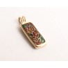 Fall leaves enamel brass pendant
