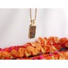 Fall leaves enamel brass pendant